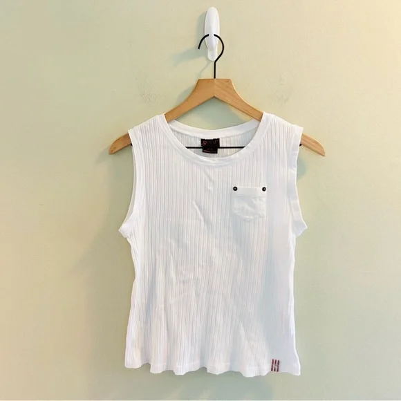 Ariat Ribbed Pocket Tank Top Bundle Womens Size Medium White Aqua Tanktops - Picture 8 of 13